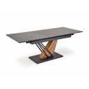 Стол обеденный HALMAR VOLANT 140 черный мрамор/дуб золотой 140-180/90